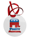 Republican Party Animal Circular Metal Ornament-Ornament-TooLoud-White-Davson Sales