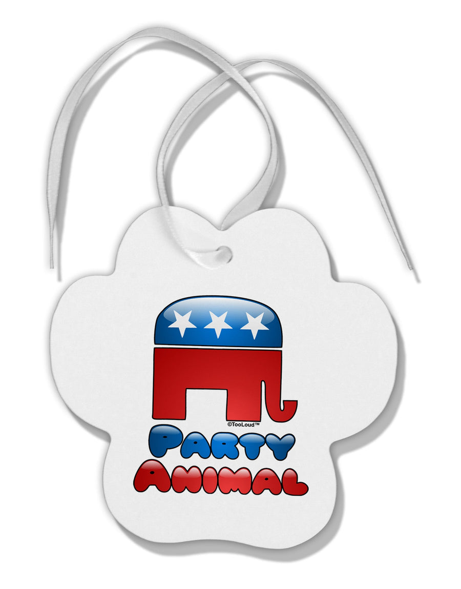 Republican Party Animal Paw Print Shaped Ornament-Ornament-TooLoud-White-Davson Sales