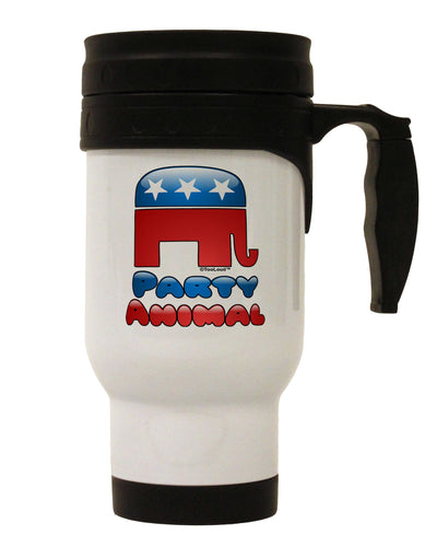 Republican Party Animal Stainless Steel 14oz Travel Mug-Travel Mugs-TooLoud-White-Davson Sales