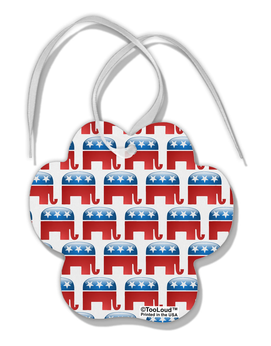 Republican Symbol All Over Paw Print Shaped Ornament All Over Print-Ornament-TooLoud-White-Davson Sales