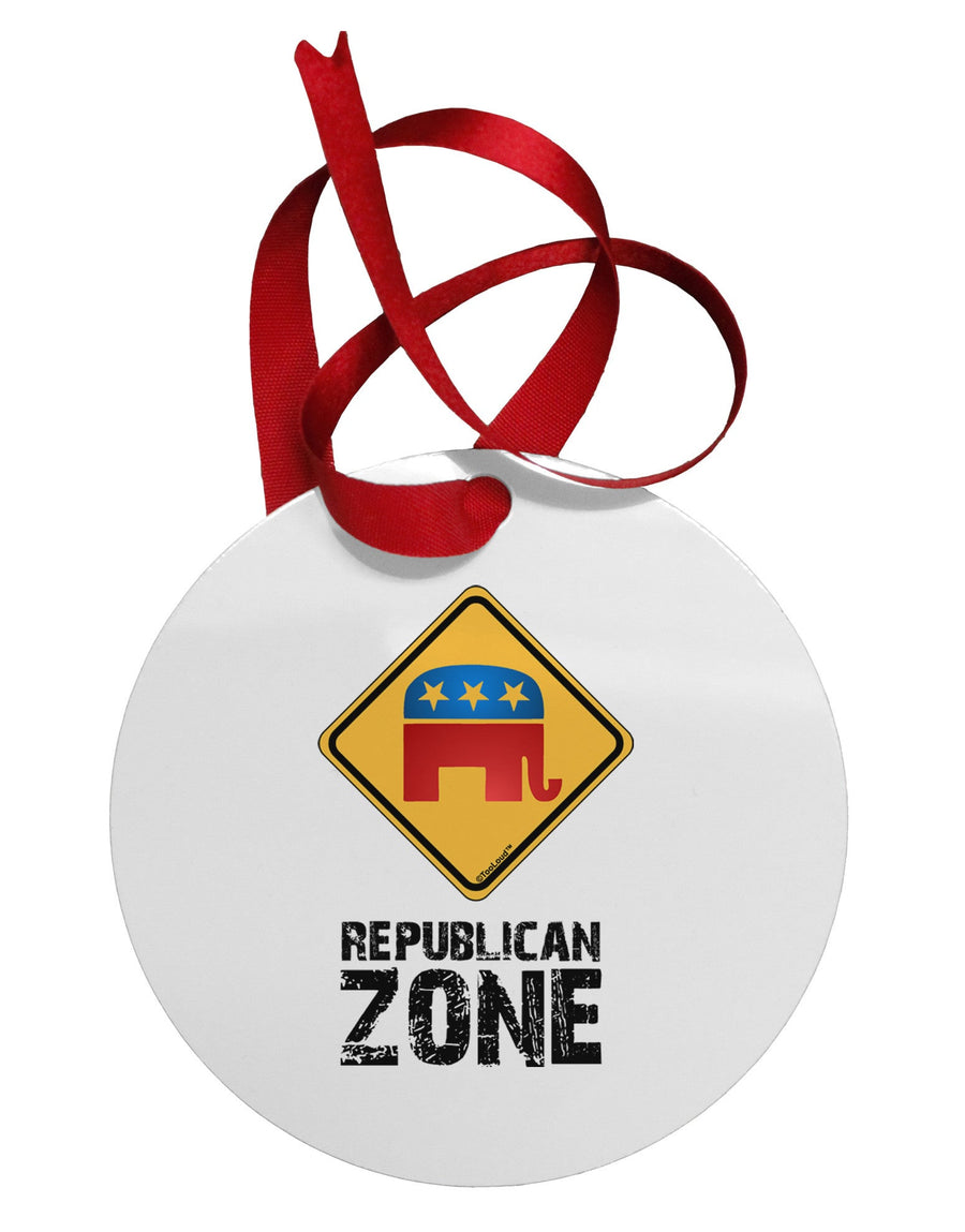 Republican Zone Circular Metal Ornament-Ornament-TooLoud-White-Davson Sales