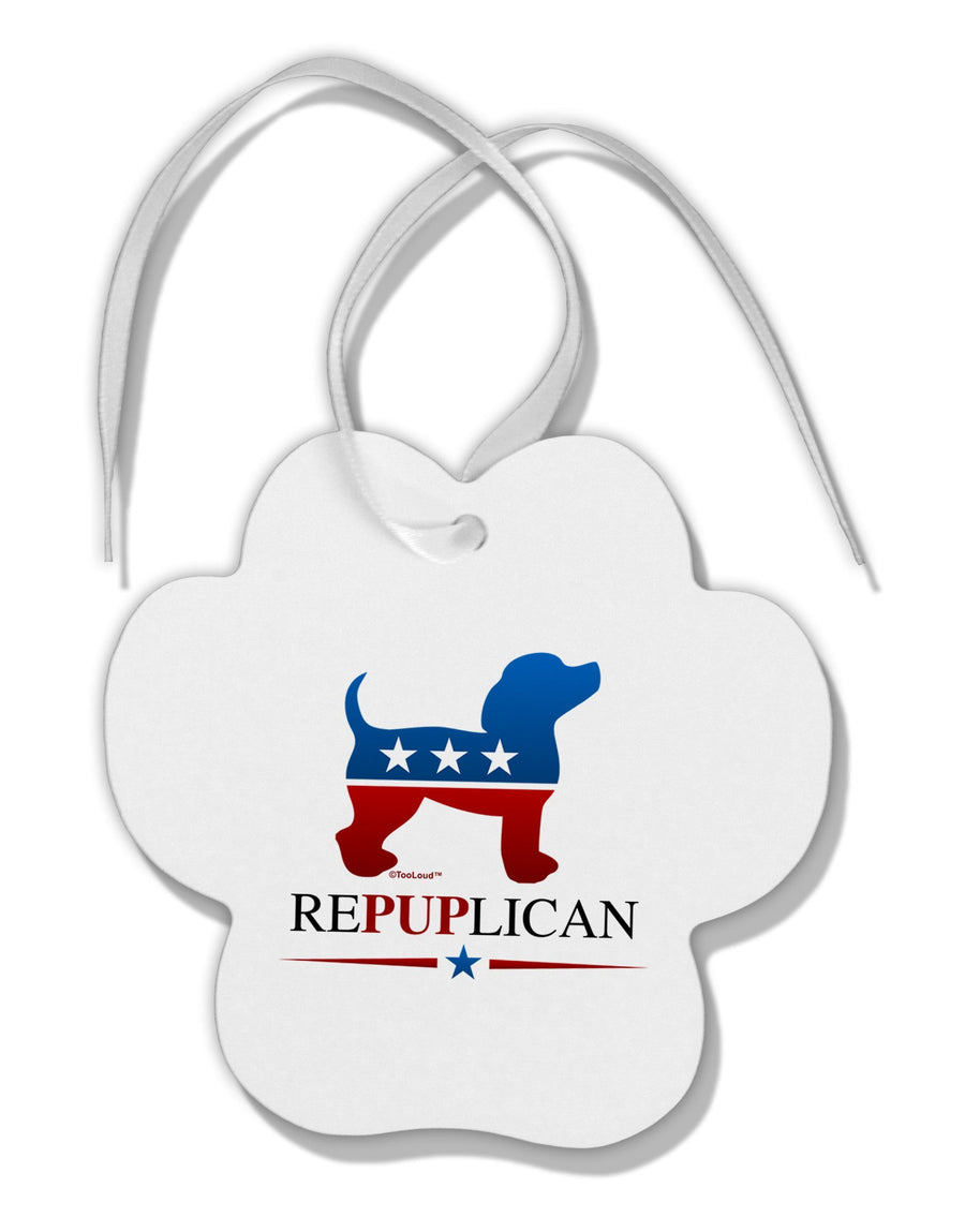 RePUPlican Paw Print Shaped Ornament-Ornament-TooLoud-White-Davson Sales