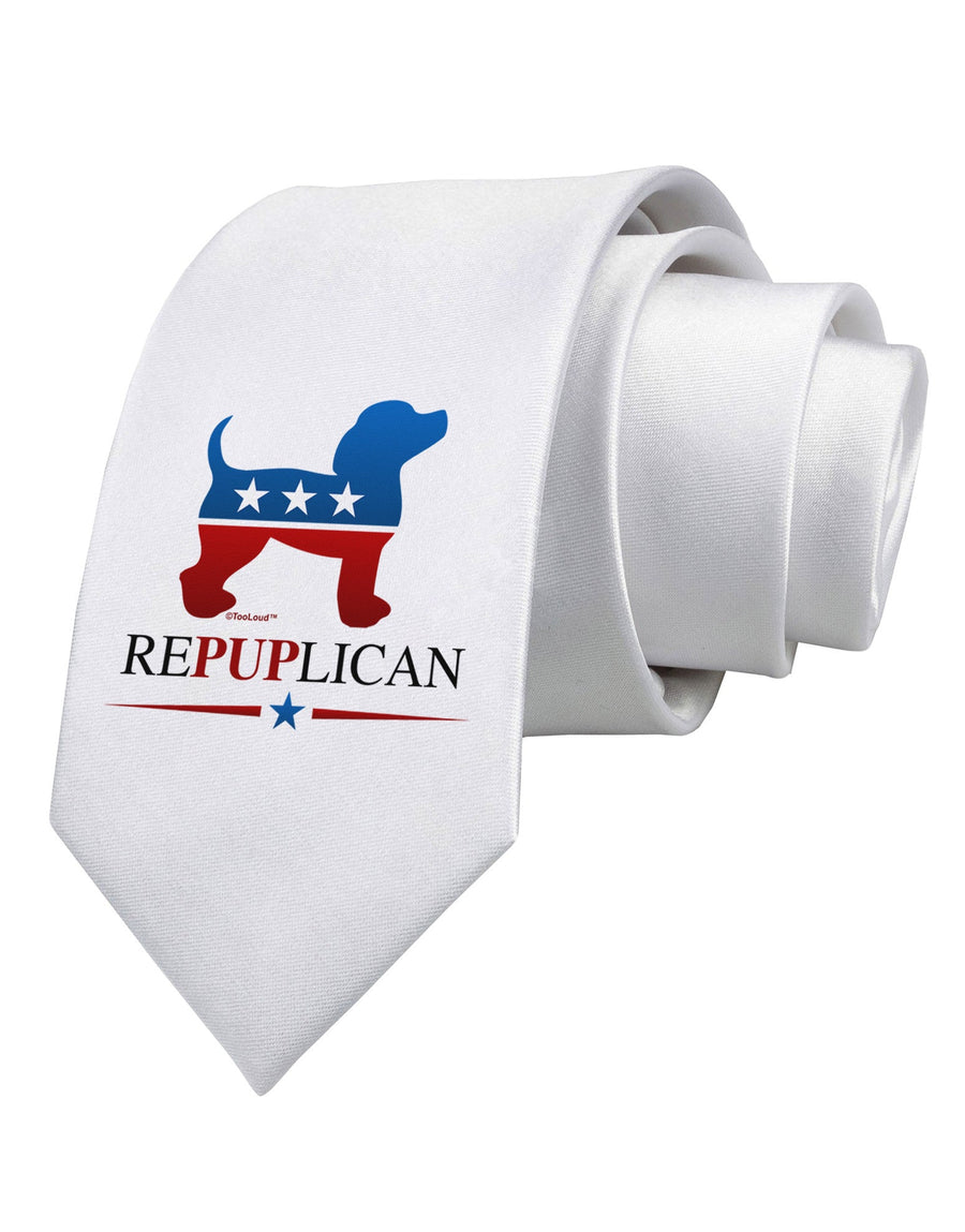 RePUPlican Printed White Necktie