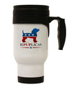 RePUPlican Stainless Steel 14oz Travel Mug-Travel Mugs-TooLoud-White-Davson Sales