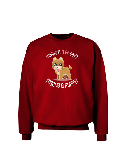 Rescue A Puppy Adult Dark Sweatshirt-Sweatshirts-TooLoud-Deep-Red-Small-Davson Sales