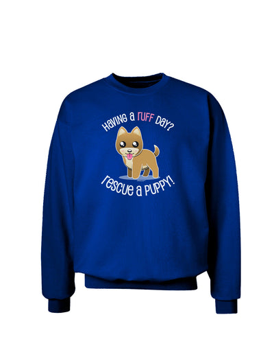 Rescue A Puppy Adult Dark Sweatshirt-Sweatshirts-TooLoud-Deep-Royal-Blue-Small-Davson Sales
