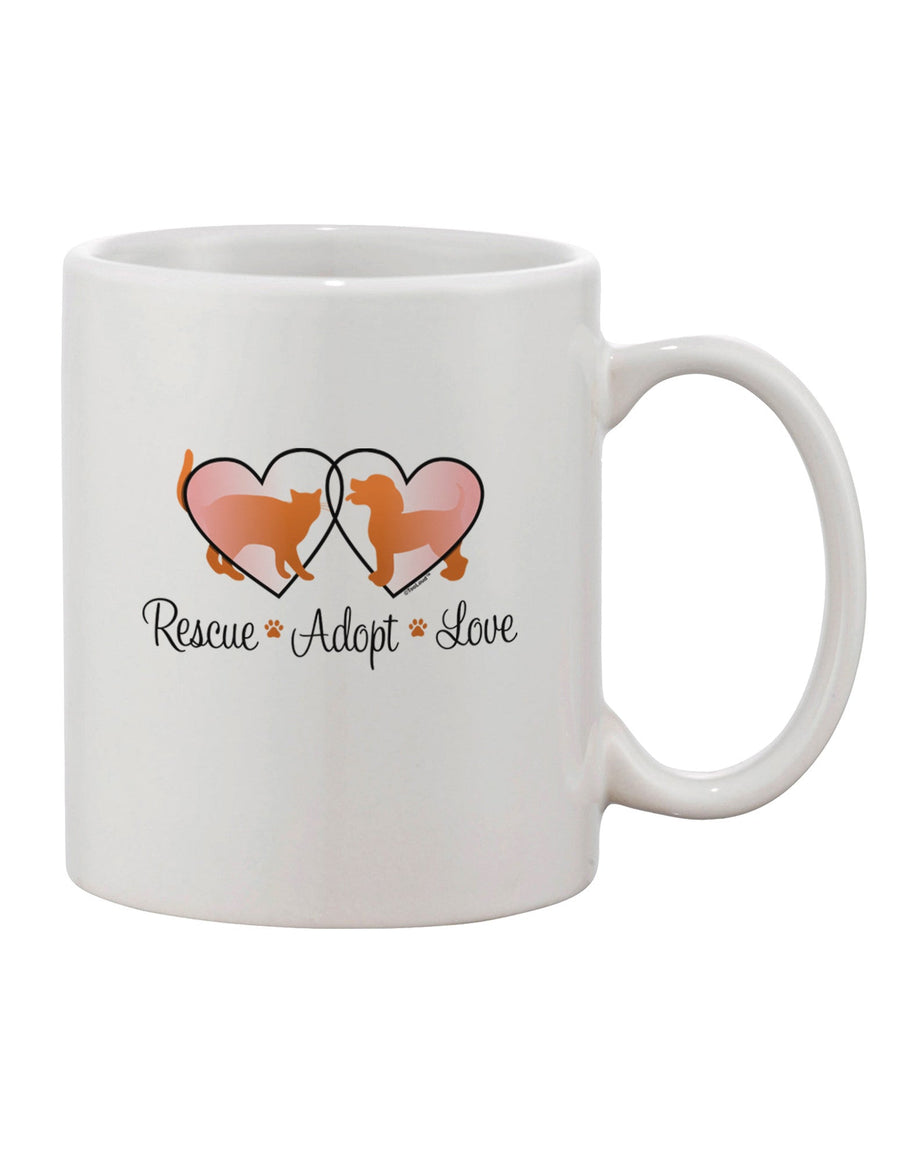 Rescue, Adopt, and Love - Exquisite 11 oz Coffee Mug TooLoud-11 OZ Coffee Mug-TooLoud-White-Davson Sales