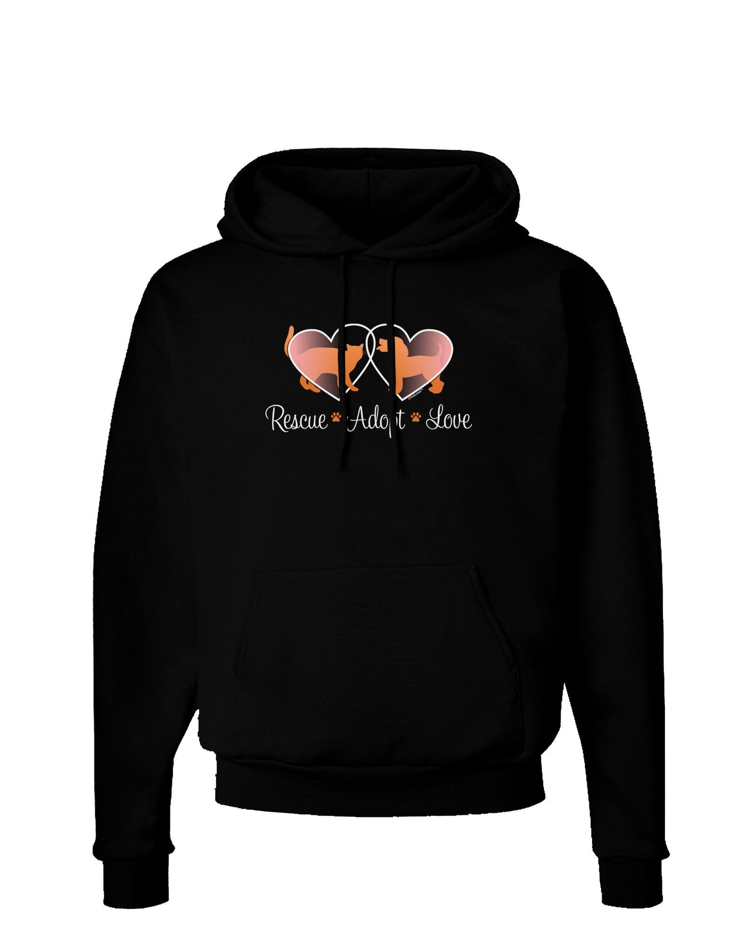 Rescue Adopt Love Dark Hoodie Sweatshirt-Hoodie-TooLoud-Black-Small-Davson Sales