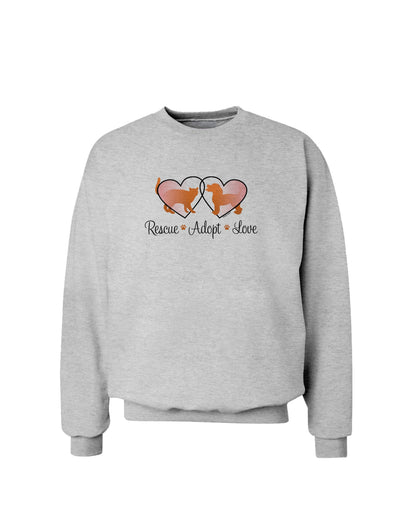 Rescue Adopt Love Sweatshirt-Sweatshirts-TooLoud-AshGray-Small-Davson Sales