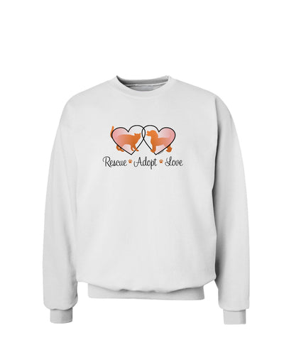 Rescue Adopt Love Sweatshirt-Sweatshirts-TooLoud-White-Small-Davson Sales