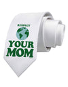 Respect Your Mom - Mother Earth Design - Color Printed White Necktie