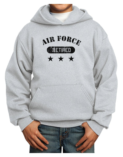 Retired Air Force Youth Hoodie Pullover Sweatshirt-Youth Hoodie-TooLoud-Ash-XS-Davson Sales