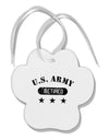 Retired Army Paw Print Shaped Ornament by TooLoud-Ornament-TooLoud-White-Davson Sales