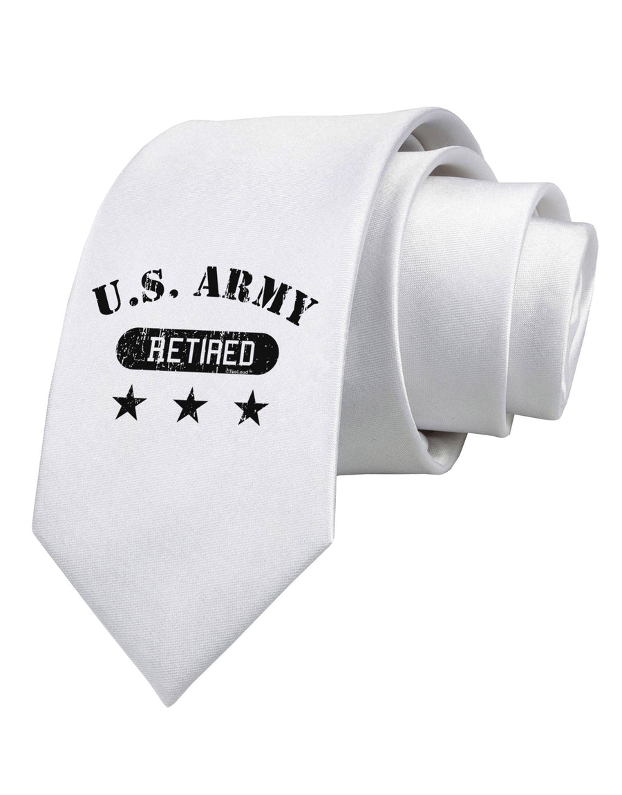 Retired Army Printed White Necktie