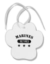 Retired Marines Paw Print Shaped Ornament by TooLoud-Ornament-TooLoud-White-Davson Sales