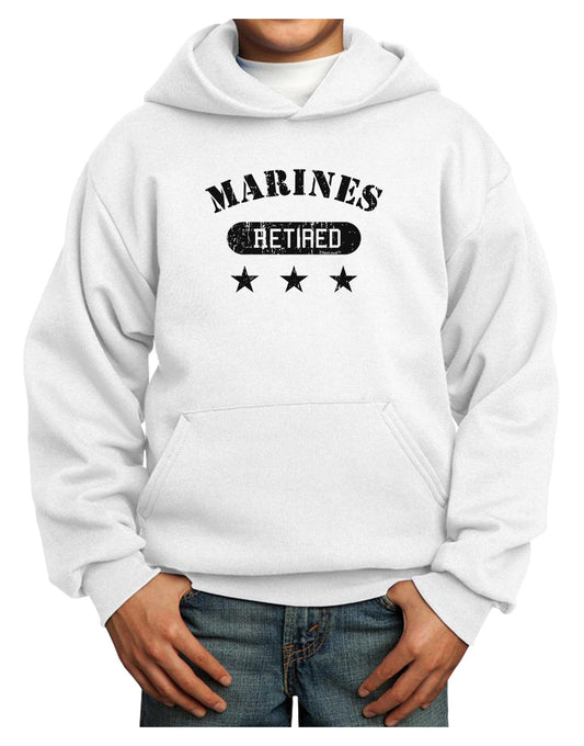 Retired Marines Youth Hoodie Pullover Sweatshirt-Youth Hoodie-TooLoud-White-XS-Davson Sales