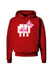 Retro 8-Bit Skull with Pink Bow Dark Hoodie Sweatshirt-Hoodie-TooLoud-Red-Small-Davson Sales