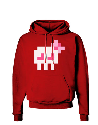 Retro 8-Bit Skull with Pink Bow Dark Hoodie Sweatshirt-Hoodie-TooLoud-Red-Small-Davson Sales