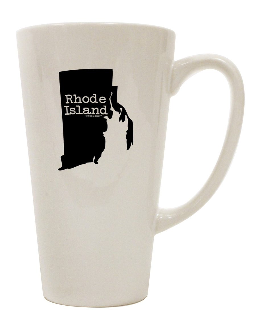 Rhode Island Conical Latte Coffee Mug - Crafted for Discerning Drinkware Enthusiasts by TooLoud-Conical Latte Mug-TooLoud-White-Davson Sales