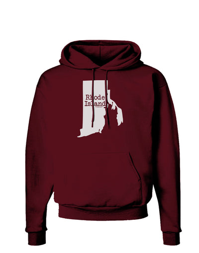 Rhode Island - United States Shape Dark Hoodie Sweatshirt by TooLoud-Hoodie-TooLoud-Maroon-Small-Davson Sales