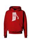 Rhode Island - United States Shape Dark Hoodie Sweatshirt by TooLoud-Hoodie-TooLoud-Red-Small-Davson Sales