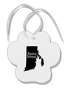 Rhode Island - United States Shape Paw Print Shaped Ornament by TooLoud-Ornament-TooLoud-White-Davson Sales