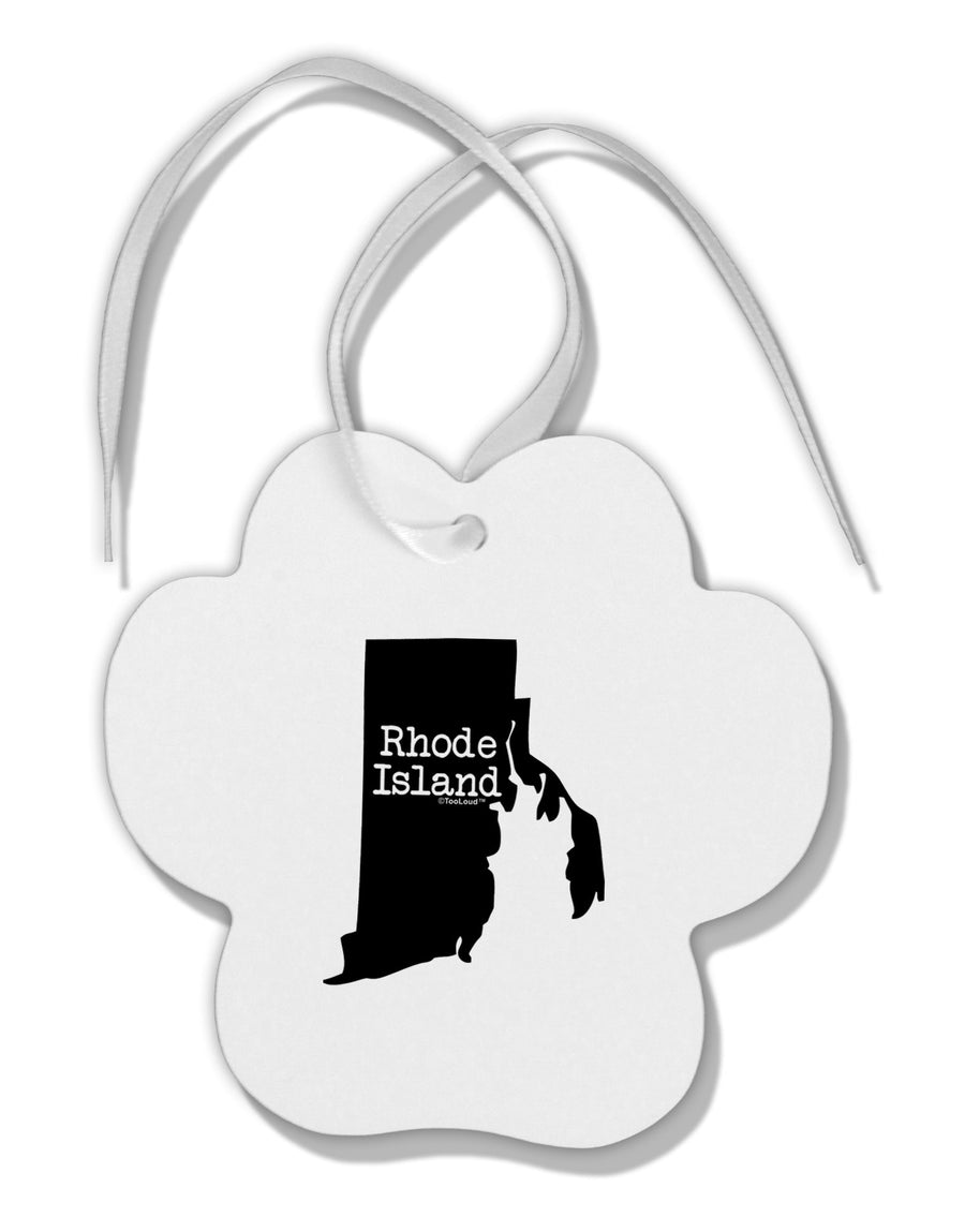 Rhode Island - United States Shape Paw Print Shaped Ornament by TooLoud-Ornament-TooLoud-White-Davson Sales