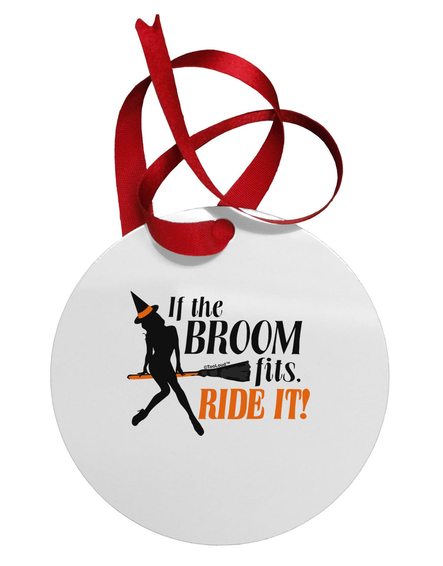 Ride It Orange Circular Metal Ornament-Ornament-TooLoud-White-Davson Sales