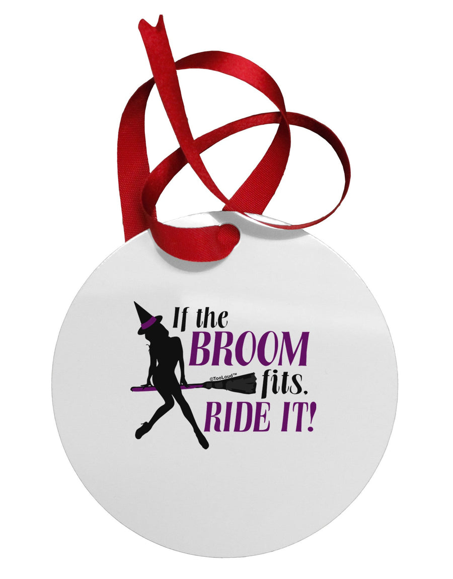 Ride It Purple Circular Metal Ornament-Ornament-TooLoud-White-Davson Sales