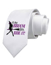 Ride It Purple Printed White Necktie