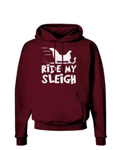 Ride My Sleigh BnW Dark Hoodie Sweatshirt-Hoodie-TooLoud-Maroon-Small-Davson Sales