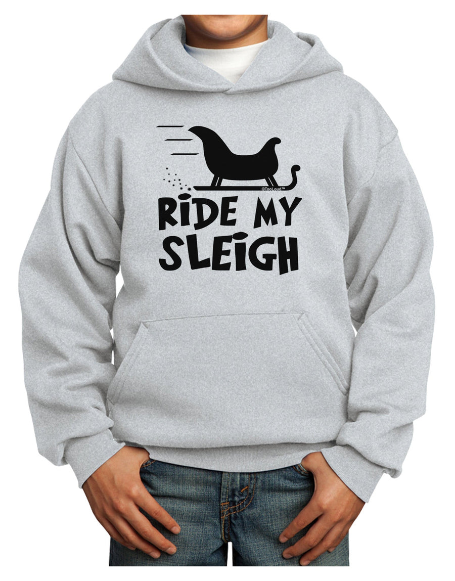 Ride My Sleigh BnW Youth Hoodie Pullover Sweatshirt-Youth Hoodie-TooLoud-White-XS-Davson Sales