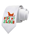 Ride My Sleigh Color Printed White Necktie