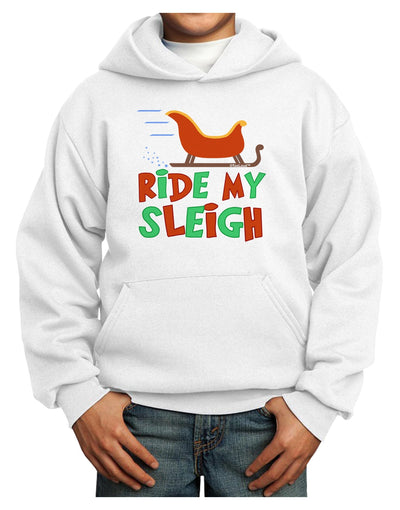 Ride My Sleigh Color Youth Hoodie Pullover Sweatshirt-Youth Hoodie-TooLoud-White-XS-Davson Sales