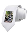 Rockies River with Text Printed White Necktie