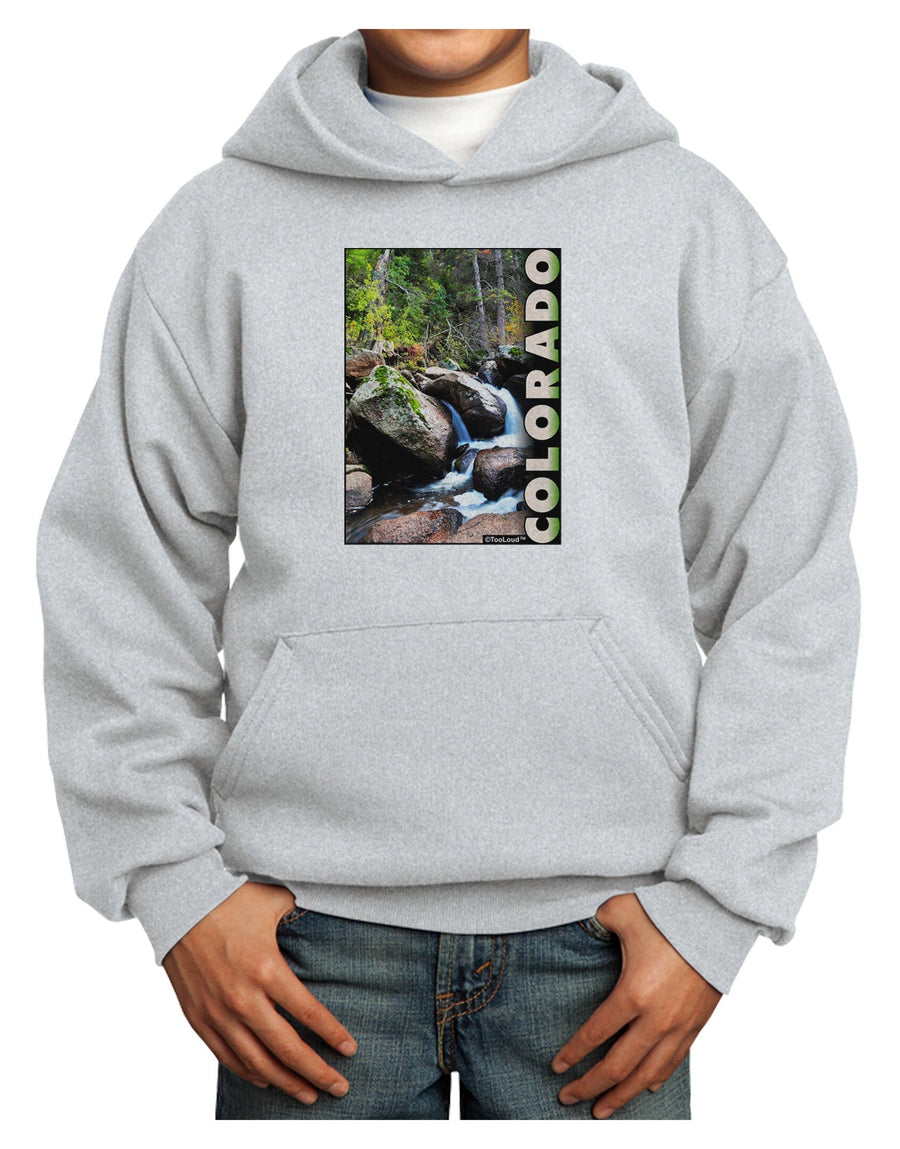 Rockies River with Text Youth Hoodie Pullover Sweatshirt-Youth Hoodie-TooLoud-White-XS-Davson Sales