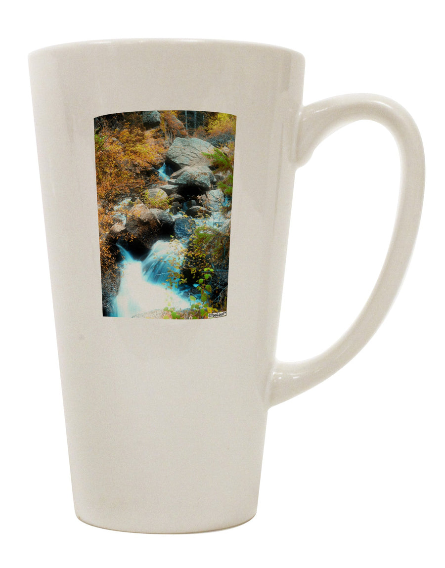 Rockies Waterfall 16 Ounce Conical Latte Coffee Mug - Expertly Crafted Drinkware-Conical Latte Mug-TooLoud-White-Davson Sales