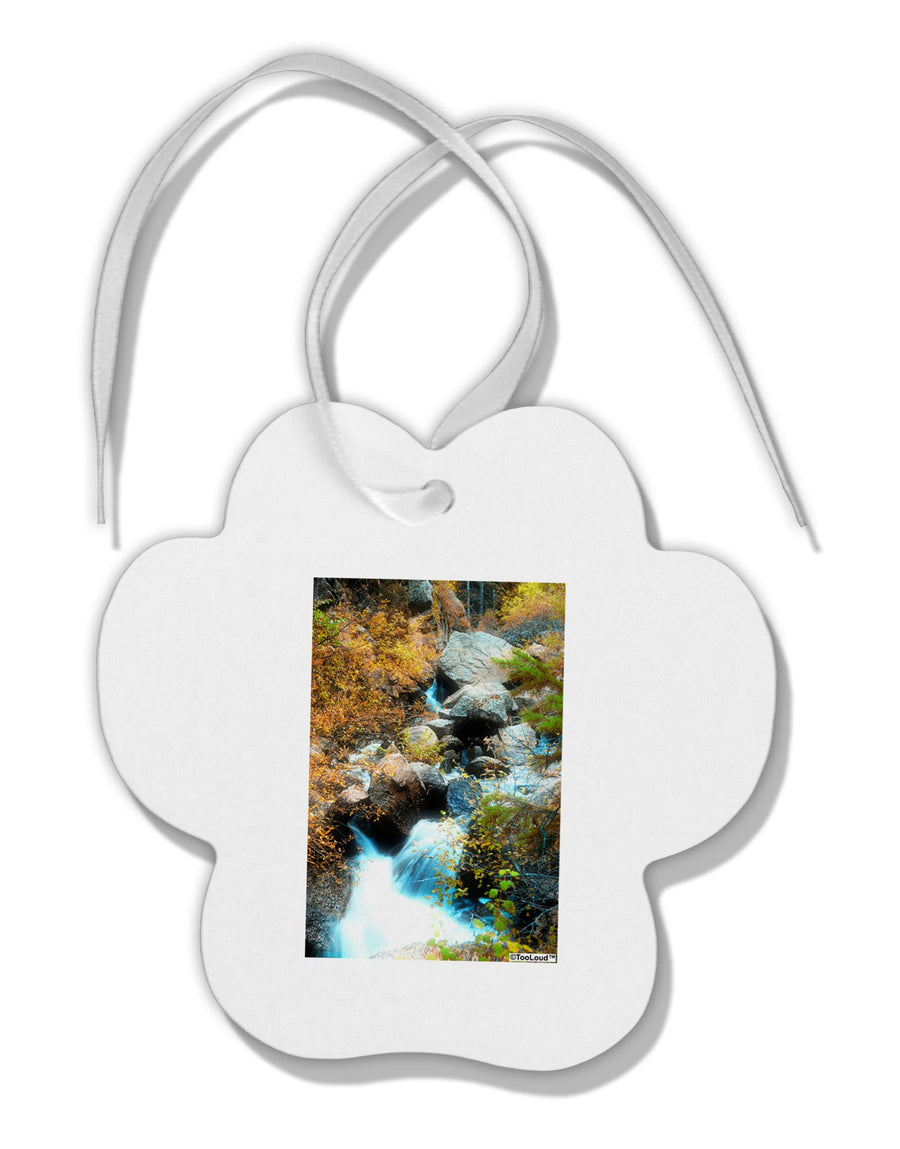 Rockies Waterfall Paw Print Shaped Ornament-Ornament-TooLoud-White-Davson Sales