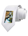 Rockies Waterfall Printed White Necktie