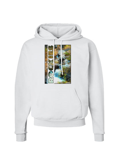 Rockies Waterfall with Text Hoodie Sweatshirt-Hoodie-TooLoud-White-Small-Davson Sales