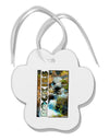 Rockies Waterfall with Text Paw Print Shaped Ornament-Ornament-TooLoud-White-Davson Sales