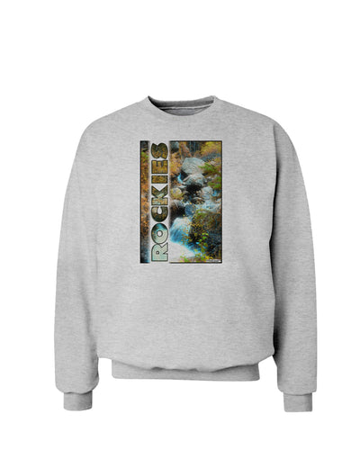 Rockies Waterfall with Text Sweatshirt-Sweatshirts-TooLoud-AshGray-Small-Davson Sales