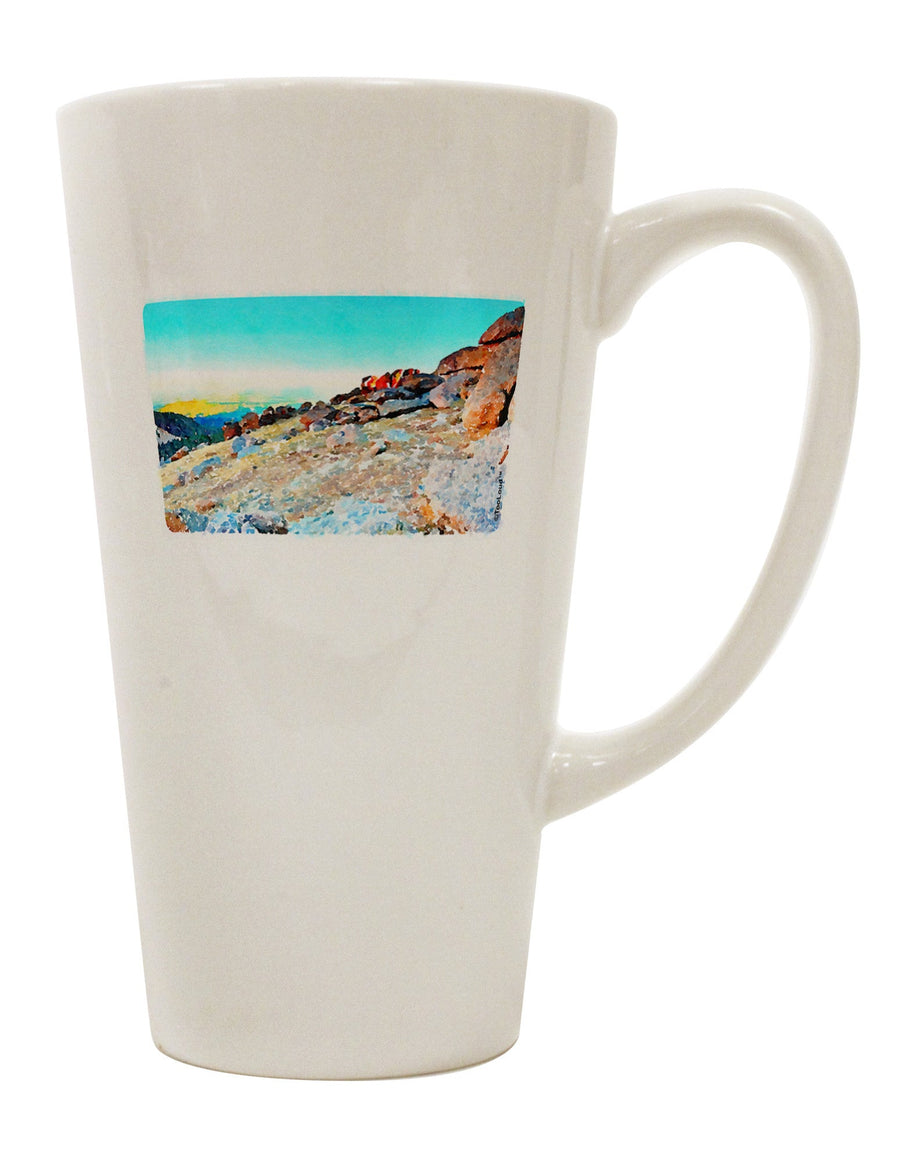 Rocky Mountain Inspired Watercolor Conical Latte Coffee Mug - TooLoud-Conical Latte Mug-TooLoud-White-Davson Sales