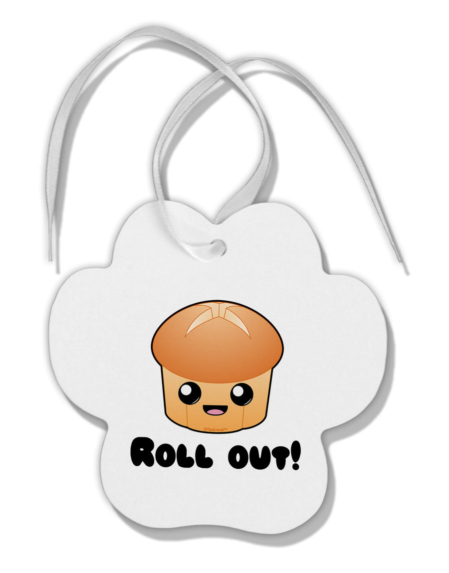 Roll Out Cute Roll Paw Print Shaped Ornament-Ornament-TooLoud-White-Davson Sales