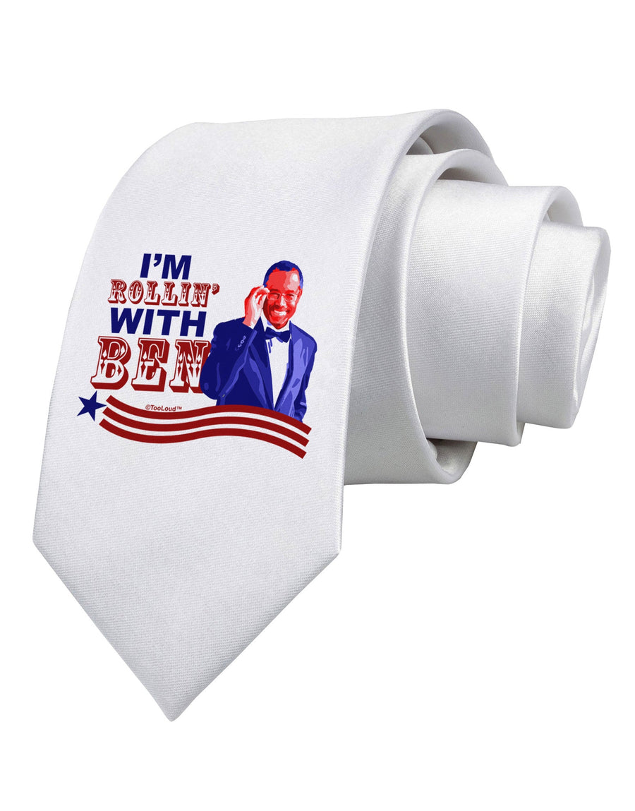 Rollin' With Ben Printed White Necktie