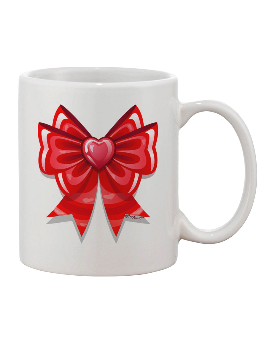 Romantic Valentine's Day Heart Bow Printed Coffee Mug - TooLoud-11 OZ Coffee Mug-TooLoud-White-Davson Sales