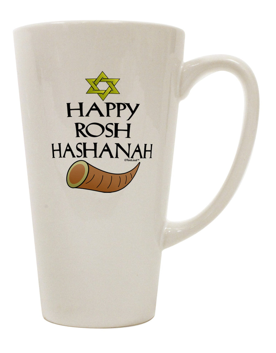 Rosh Hashanah Celebration Conical Latte Coffee Mug - Expertly Crafted Drinkware TooLoud-Conical Latte Mug-TooLoud-White-Davson Sales