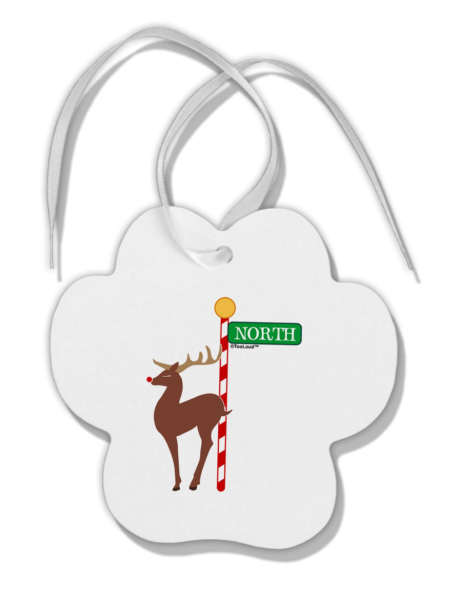 Rudolf Ratchet Reindeer Color Paw Print Shaped Ornament-Ornament-TooLoud-White-Davson Sales