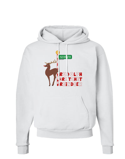 Rudolf Ratchet Reindeer Color Text Hoodie Sweatshirt-Hoodie-TooLoud-White-Small-Davson Sales