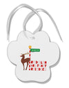 Rudolf Ratchet Reindeer Color Text Paw Print Shaped Ornament-Ornament-TooLoud-White-Davson Sales